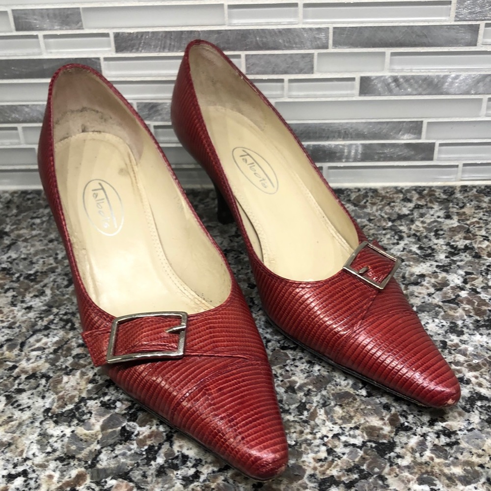 Talbots Genuine Leather Pumps with Faux Buckle
